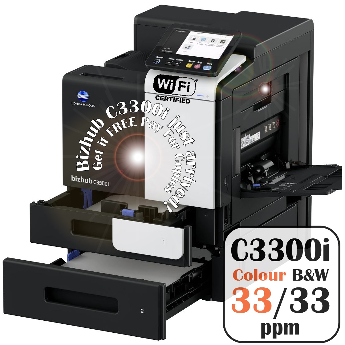 Get Free Konica Minolta Bizhub C3300i Pay For Copies Only